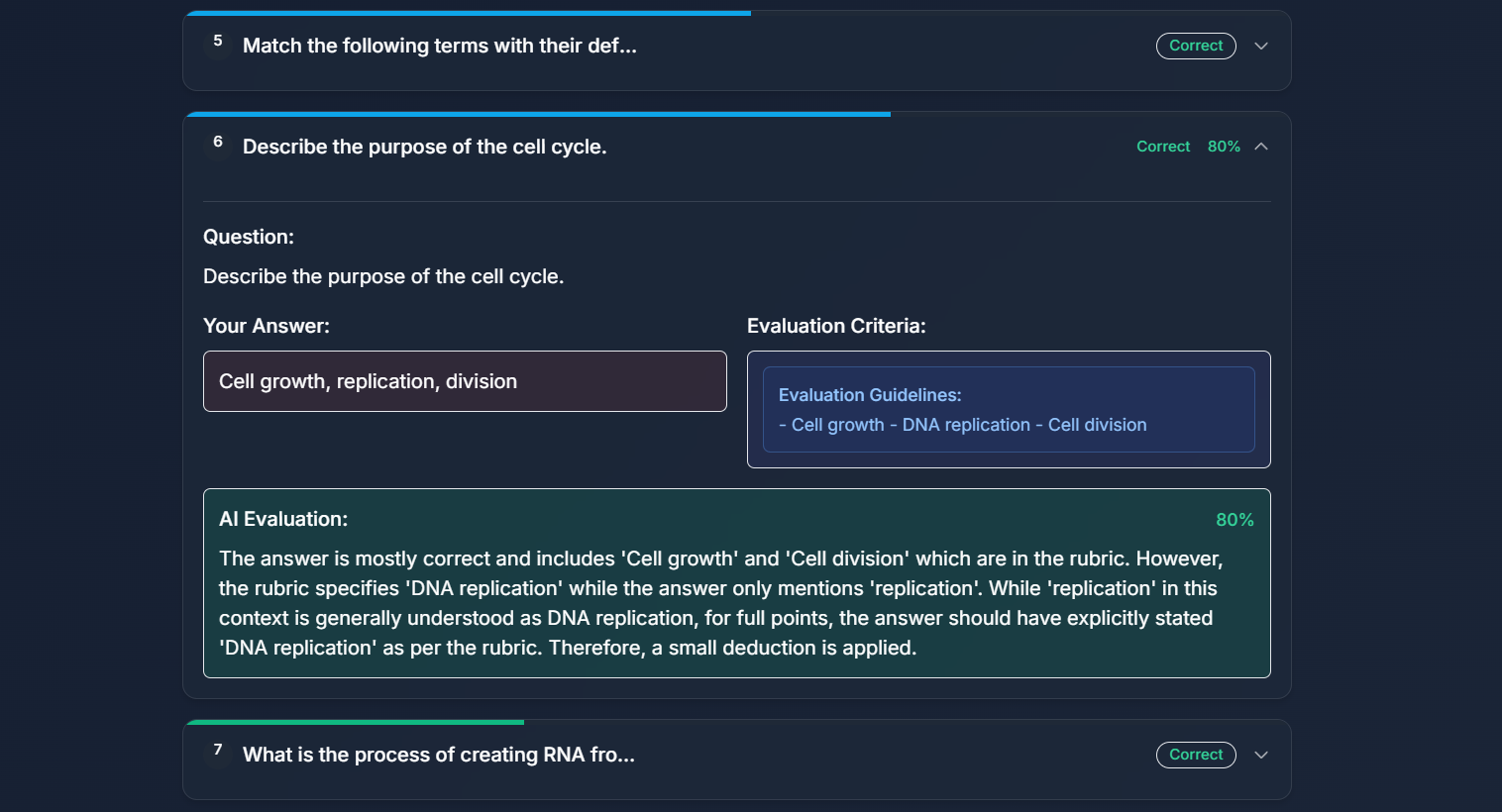 Detailed answer explanations